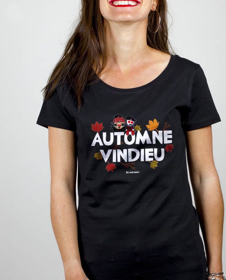 T shirt Femme Noir DJ Matafan Automne vindieu