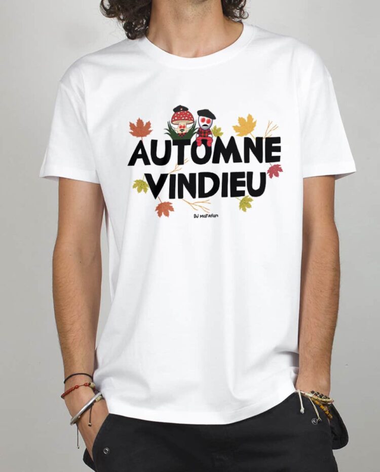 T shirt Homme Blanc DJ Matafan Automne vindieu