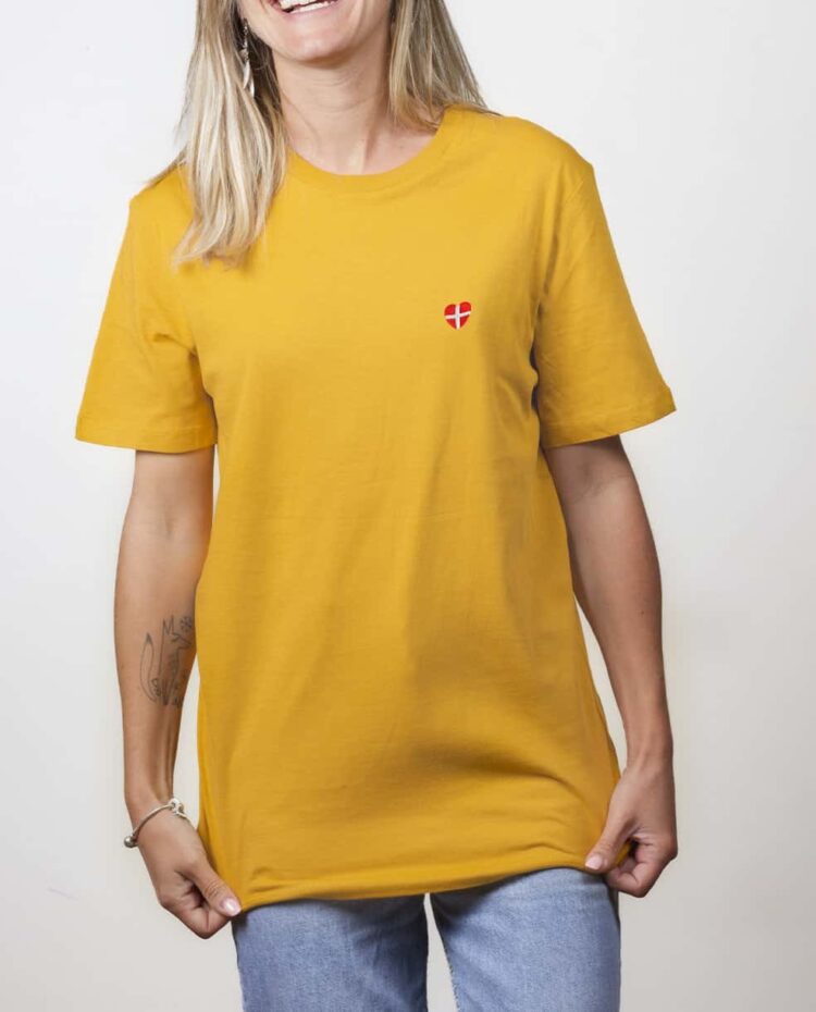 t shirt bio femme ocre coeur savoie blason