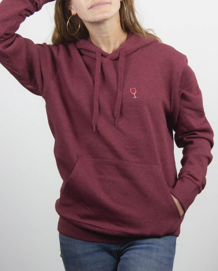 Sweat a capuche Femme Bordeau