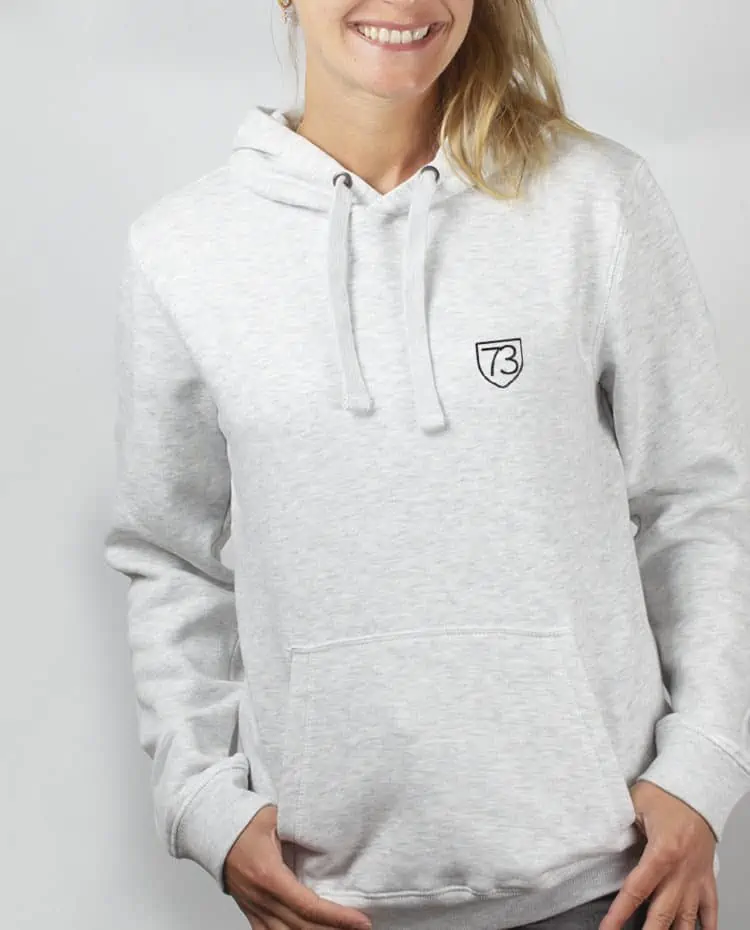 Sweat a capuche Femme blanc savoie blason 73 brode