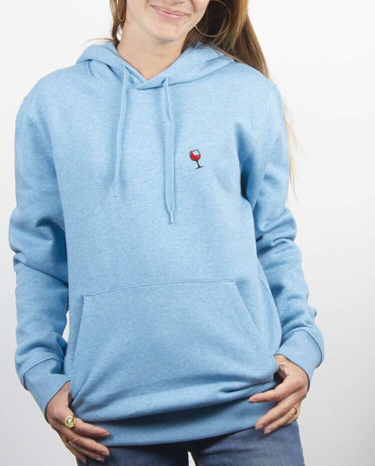 Sweat a capuche Femme bleu ciel