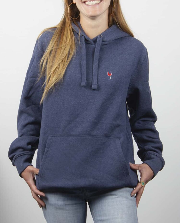 Sweat a capuche Femme bleu jean