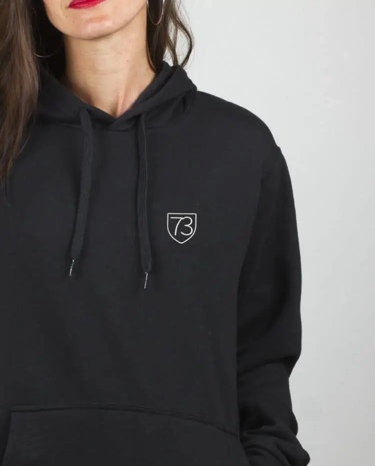 Sweat a capuche Femme noir zoom savoie blason 73 brode