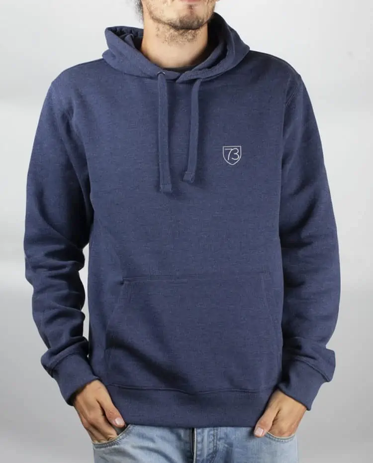 Sweat a capuche Homme bleu jean savoie 73 blason brode