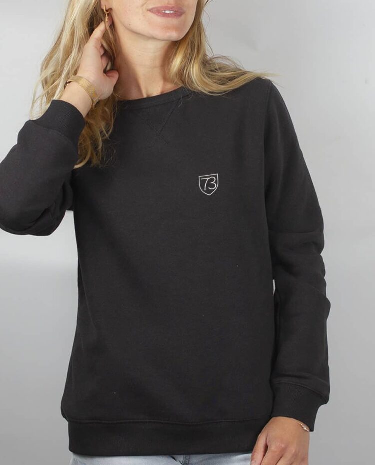 SweatShirt Femme Noir savoie blason 73 brode