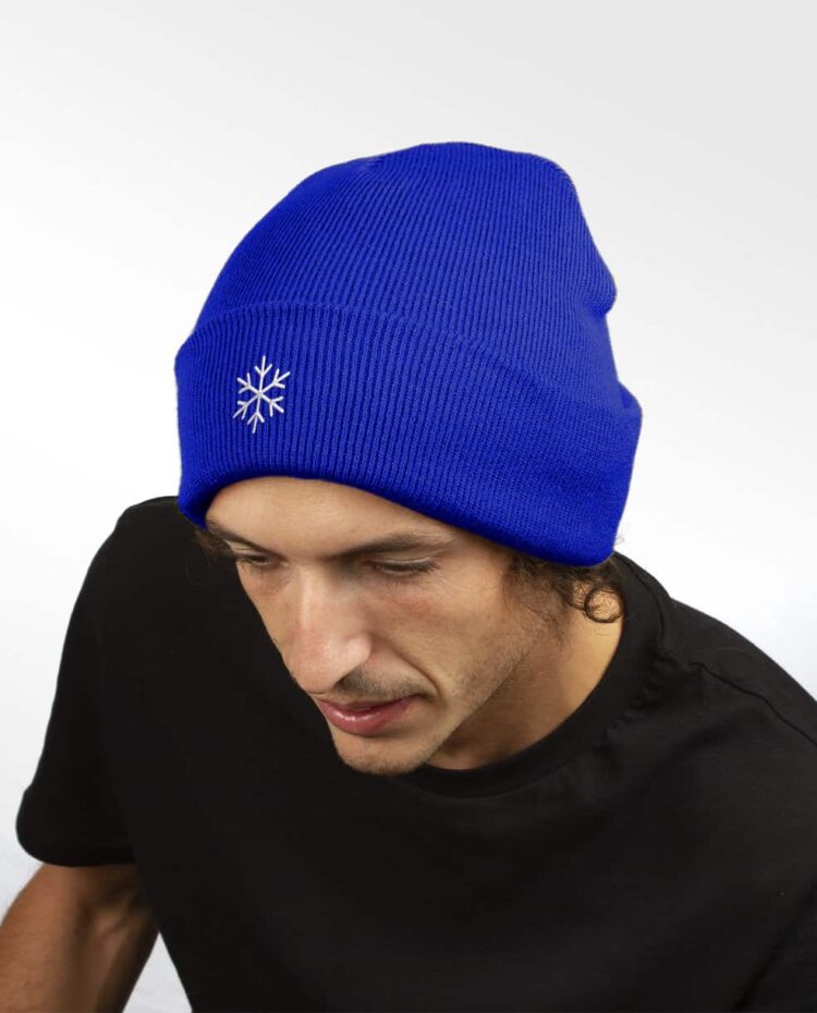 bonnet homme BLEU etoile de neige