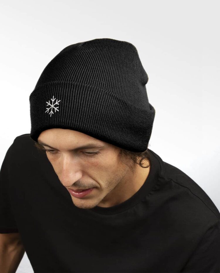 bonnet homme NOIR etoile de neige