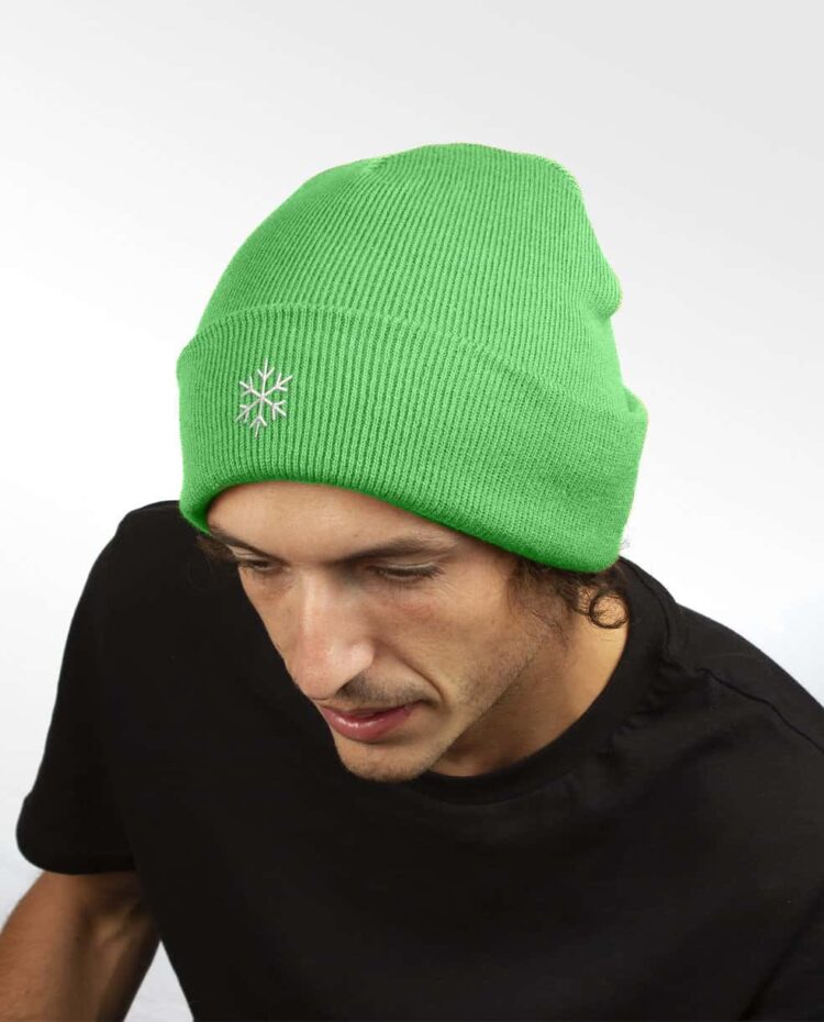 bonnet homme VERT etoile de neige