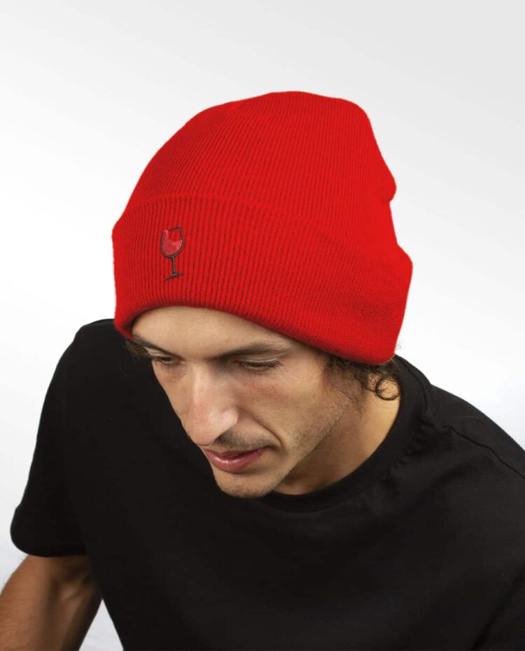 bonnet homme rouge vin