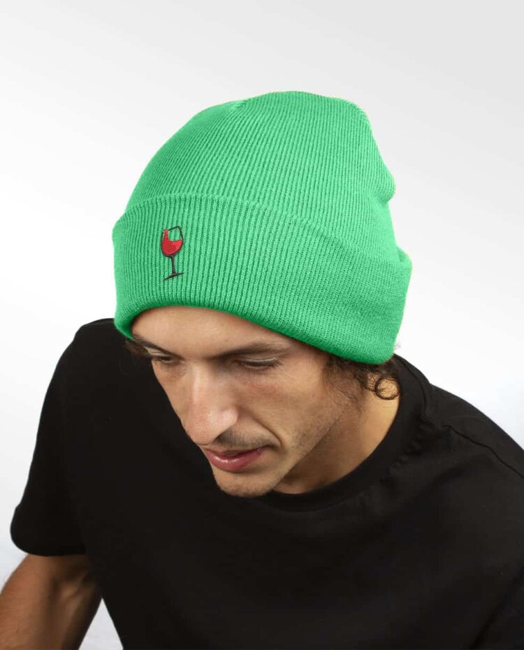 bonnet homme vert vin