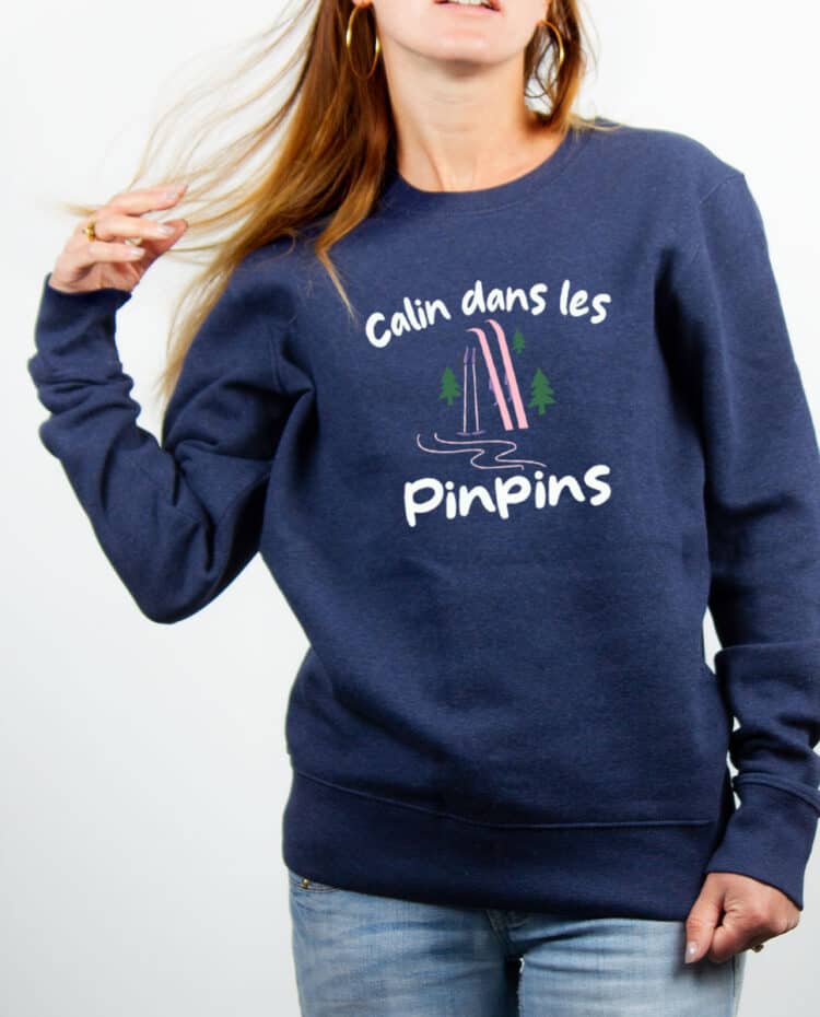 Pull Femme Bleu jean Calin dans les pinpins