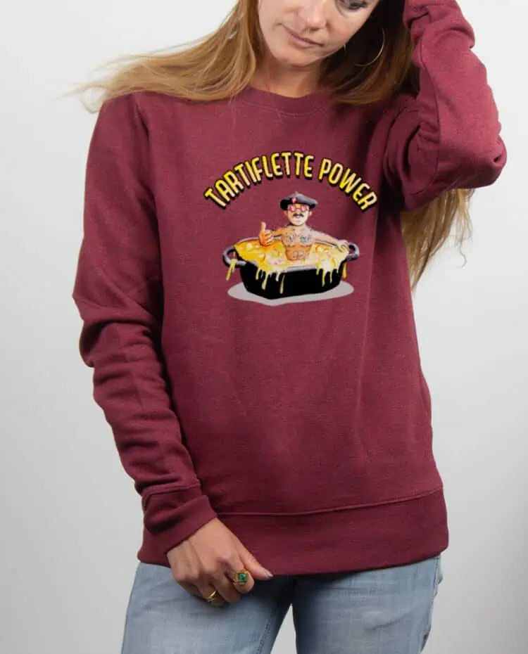 Pull femme rouge Bordeau TARTIFLETTE POWER