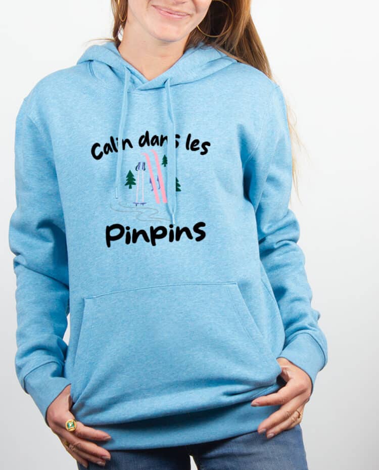 Sweat Femme Bleu Ciel Calin dans les pinpins