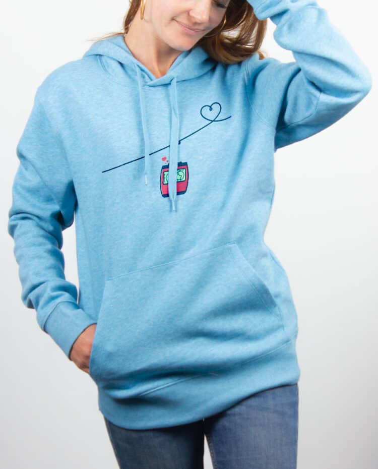 Sweat Femme Bleu Ciel telecabine love