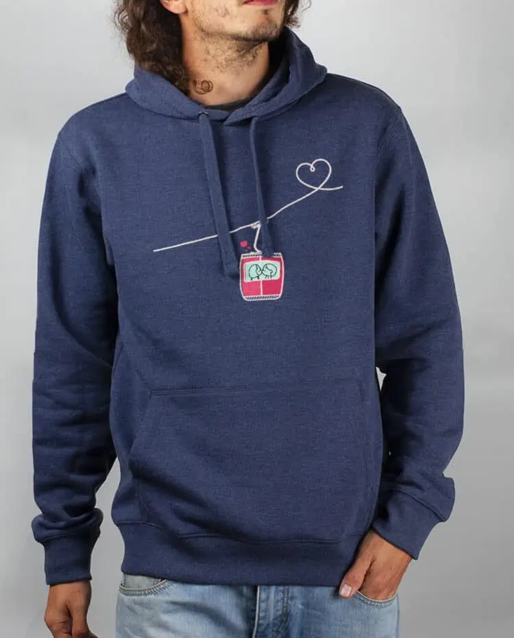 Sweat Homme Bleu Jean telecabine love