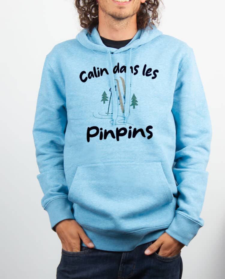 Sweat Homme Bleu ciel Calin dans les pinpins