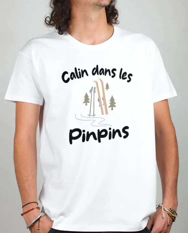T shirt Homme Blanc Calin dans les pinpins