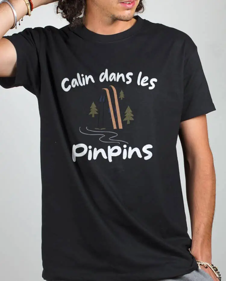 T shirt Homme Noir Calin dans les pinpins