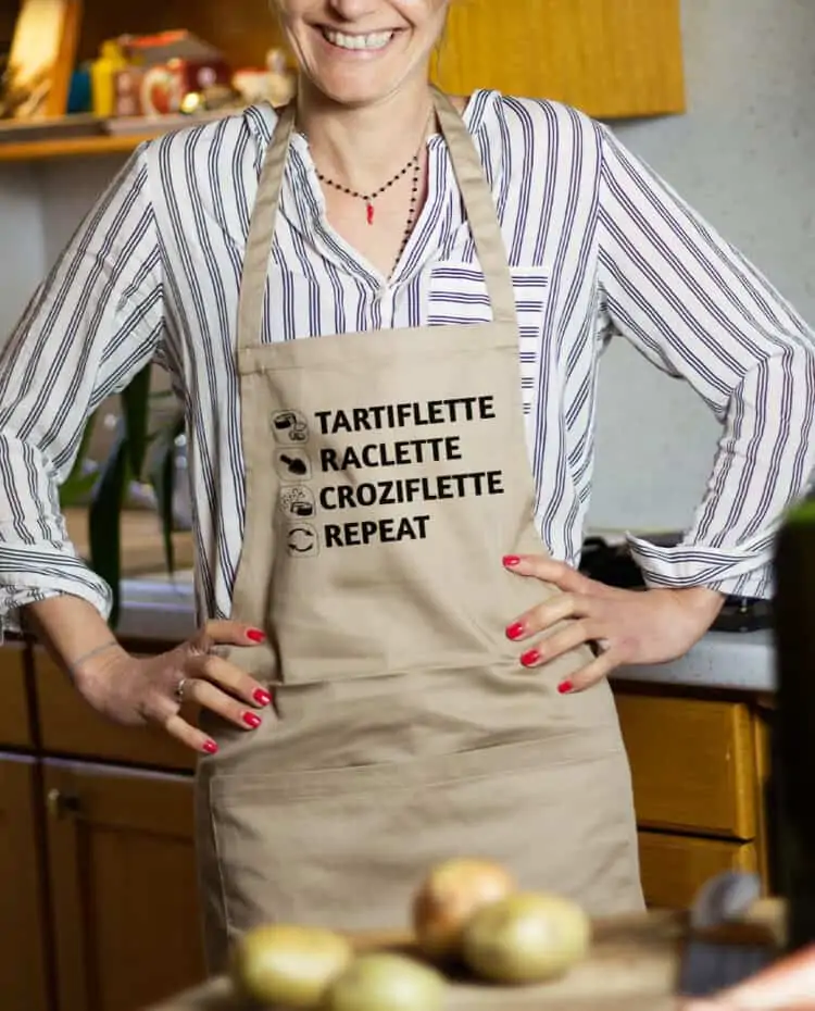 Tablier Femme Natural Tartiflette raclette croziflette repeat