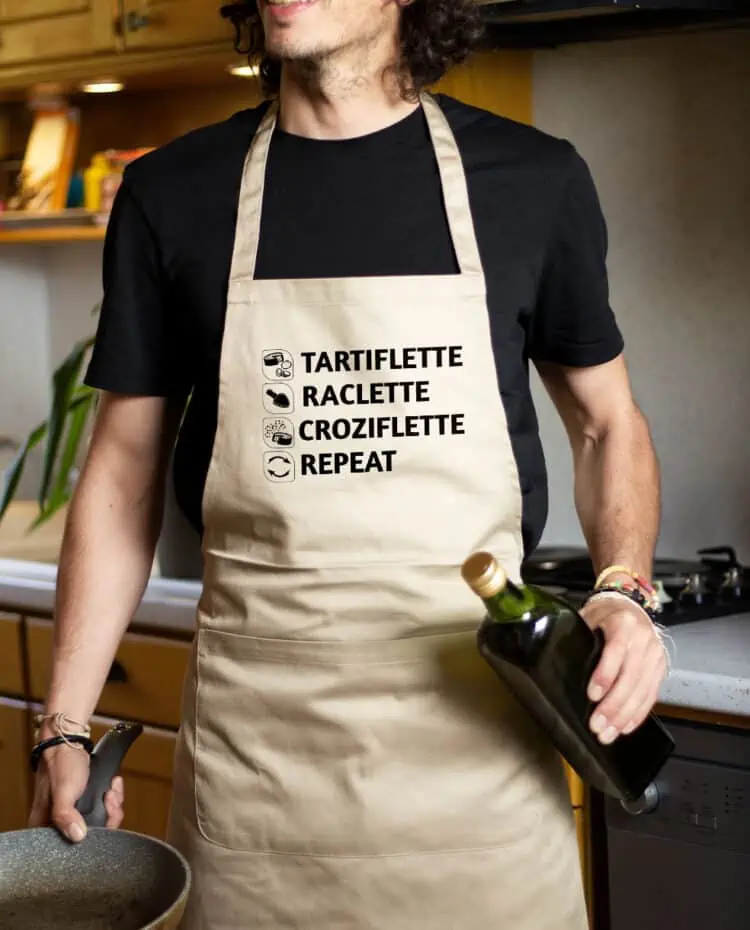 Tablier Homme Natural Tartiflette raclette croziflette repeat