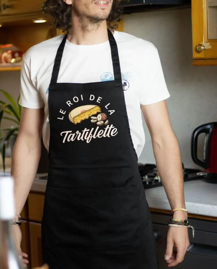 Tablier homme Noir Le roi de la Tartiflette