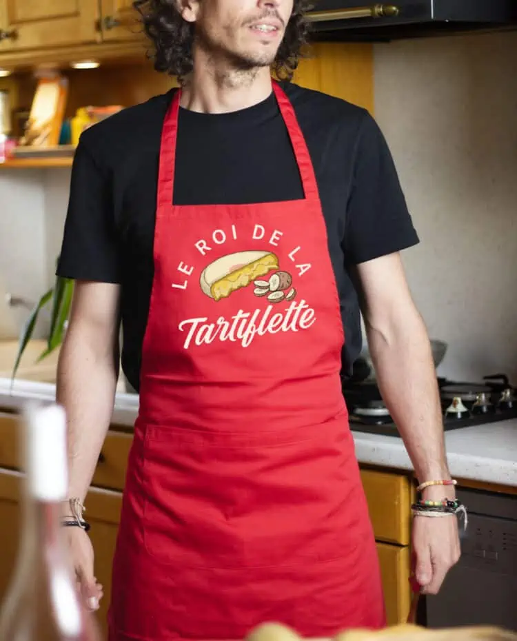 Tablier homme rouge Le roi de la Tartiflette