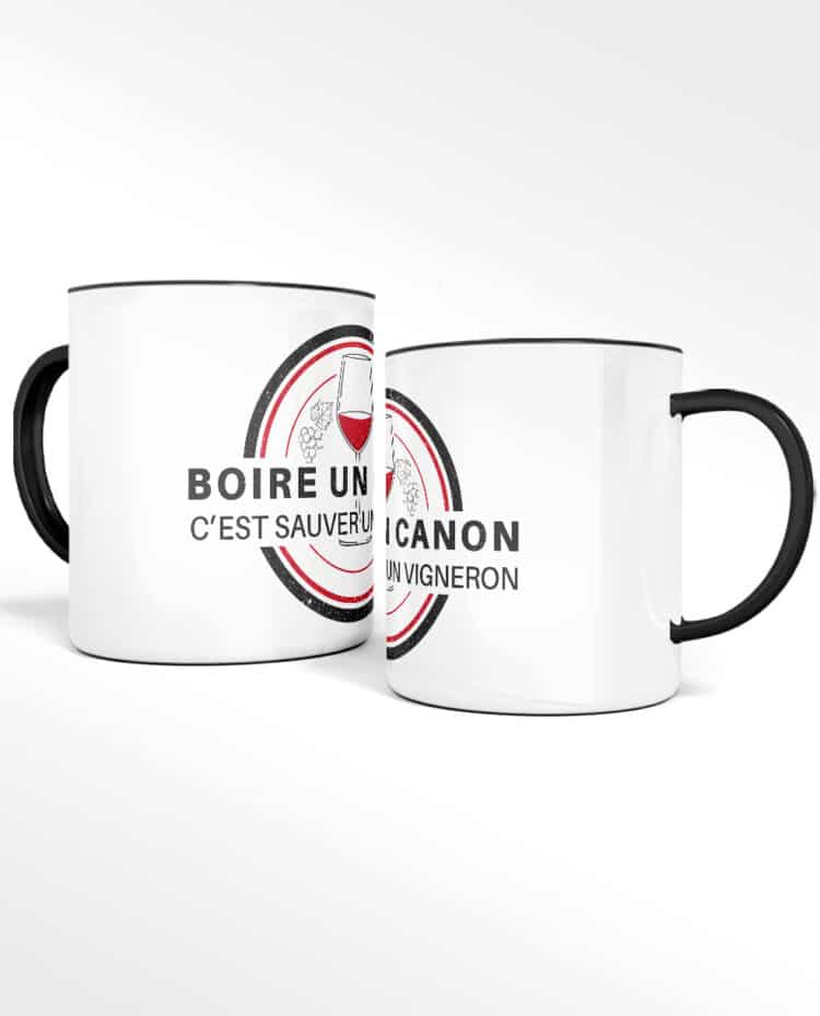 Mug CERAMIQUE boire un canon cest sauver un vigneron