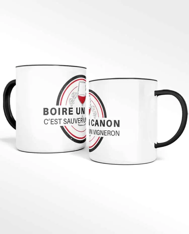 Mug CERAMIQUE boire un canon cest sauver un vigneron