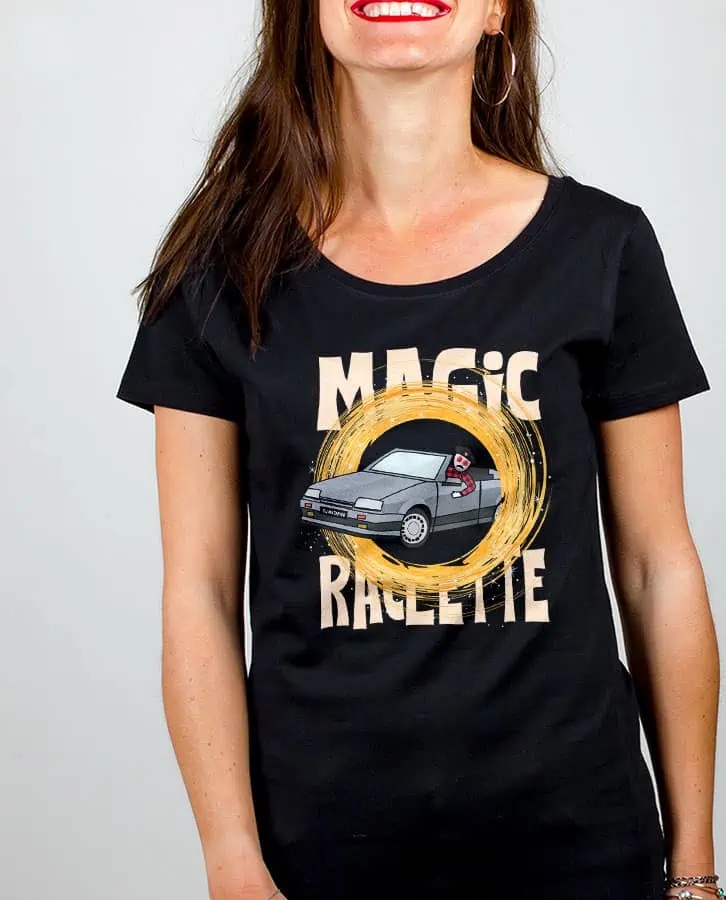 T shirt Femme Noir Magic Raclette