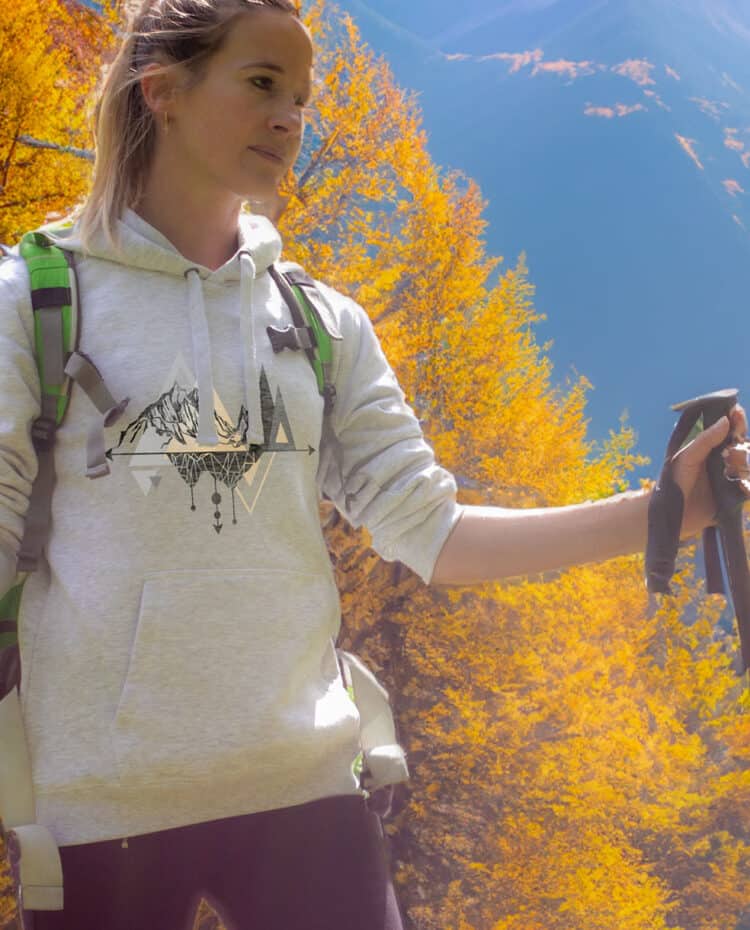 Sweat femme blanc montagne