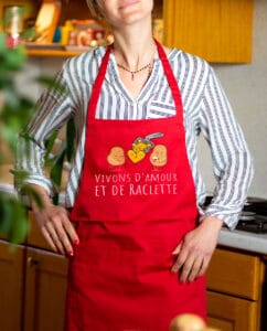 Tablier Femme Rouge Amour et Raclette