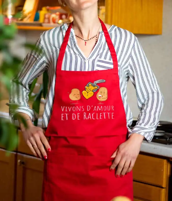 Tablier Femme Rouge Amour et Raclette