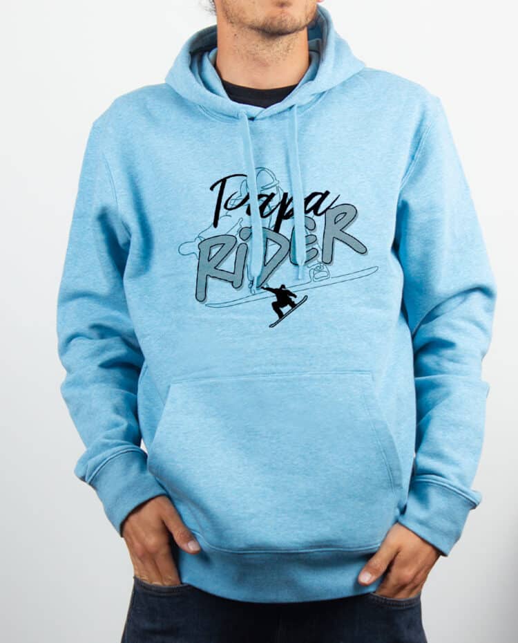 Sweat Homme Bleu ciel papa rider