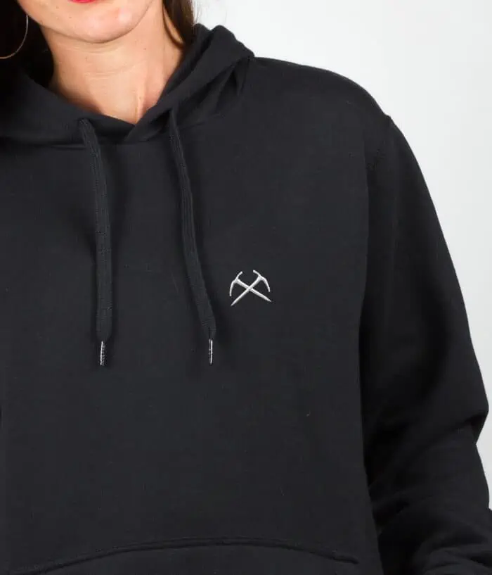 Sweat a capuche Femme Noir zoom PIOLET ALPINISTE
