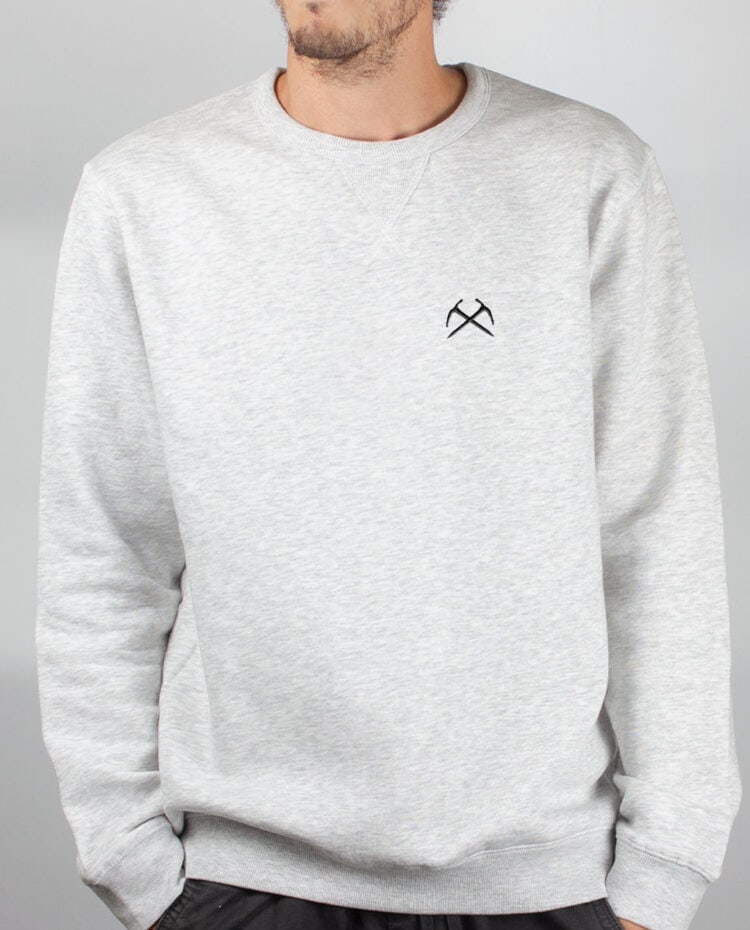 SweatShirt Homme blanc PIOLET ALPINISTE