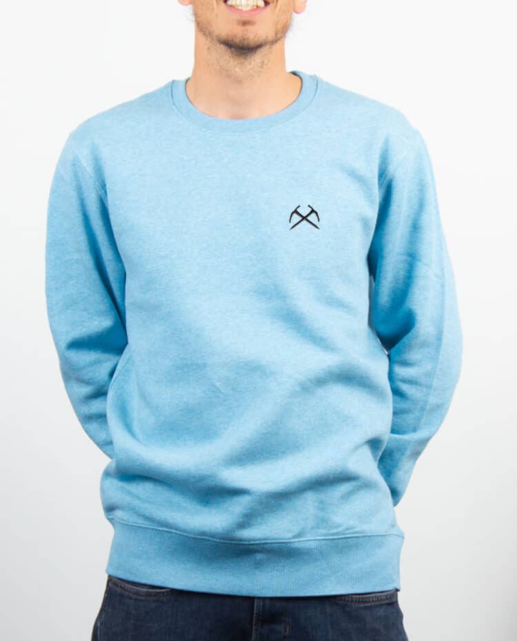 SweatShirt Homme bleu ciel PIOLET ALPINISTE