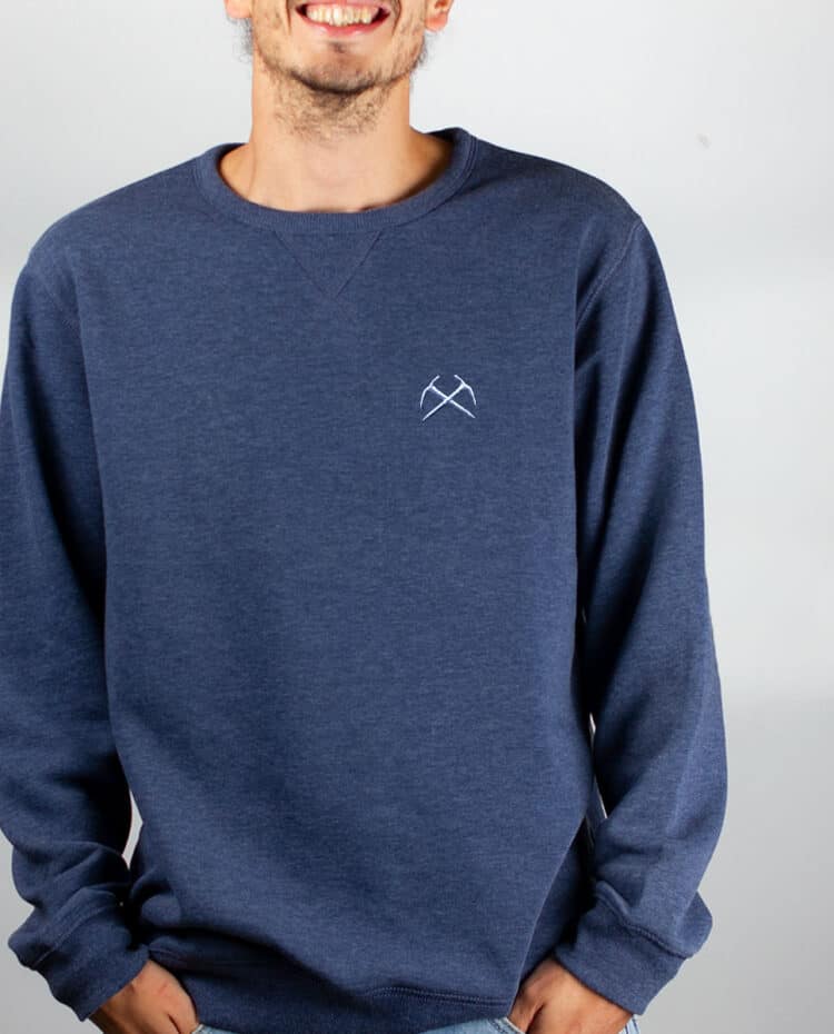 SweatShirt Homme bleu jean PIOLET ALPINISTE