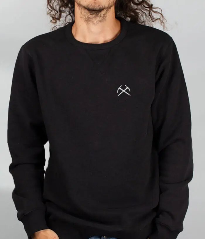 SweatShirt Homme noir PIOLET ALPINISTE