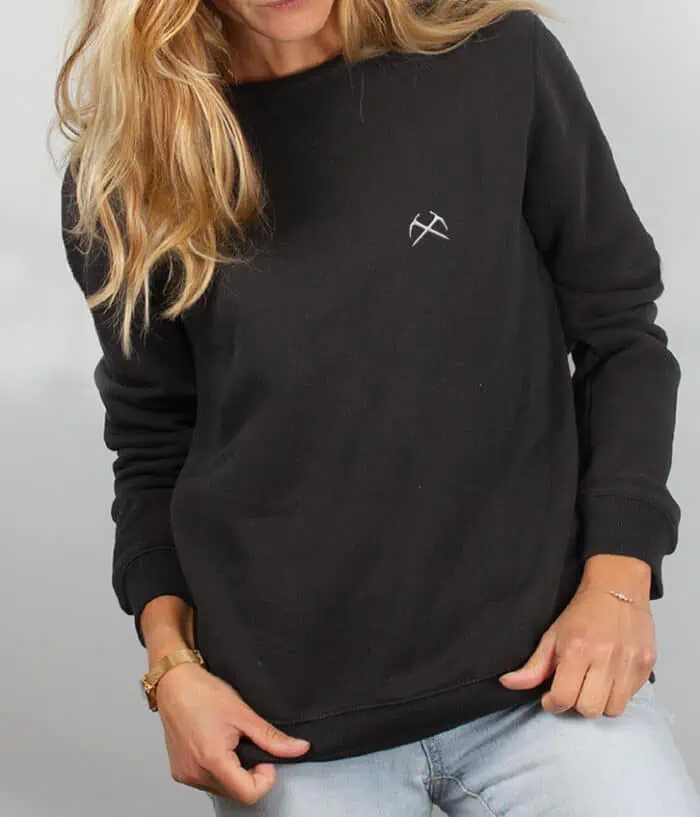 SweatShirt femme noir PIOLET ALPINISTE