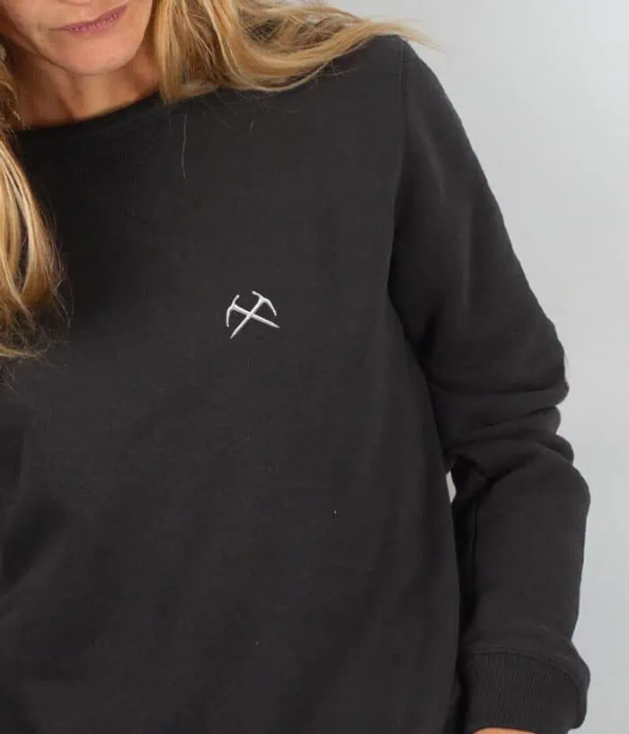 SweatShirt femme noir zoom PIOLET ALPINISTE