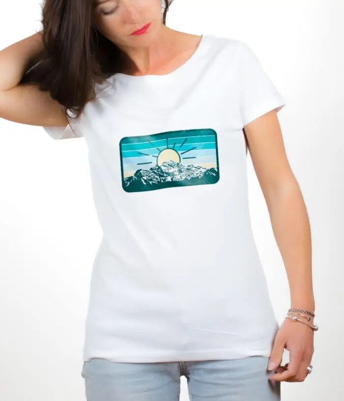 T shirt Femme Blanc Montagne Mont Blanc