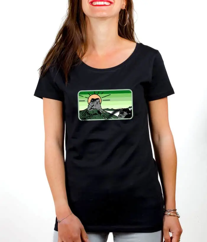 T shirt Femme Noir Montagne Mont aiguille