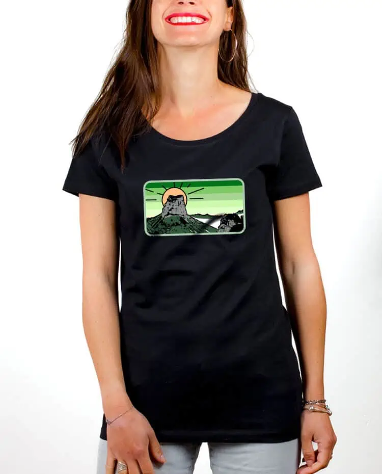 T shirt Femme Noir Montagne Mont aiguille