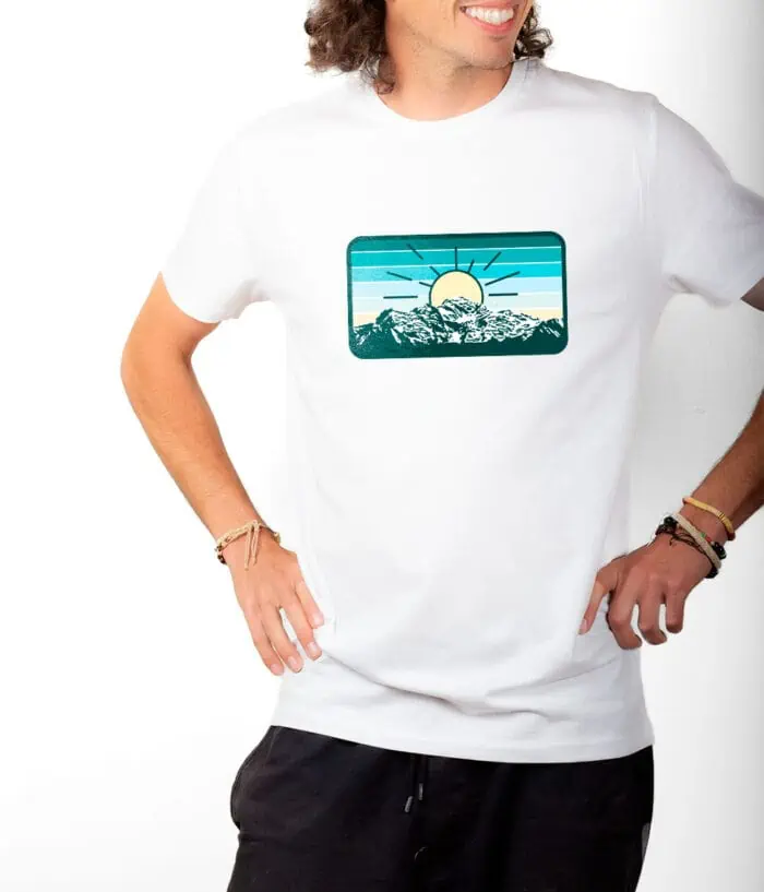 T shirt Homme Blanc Montagne Mont Blanc