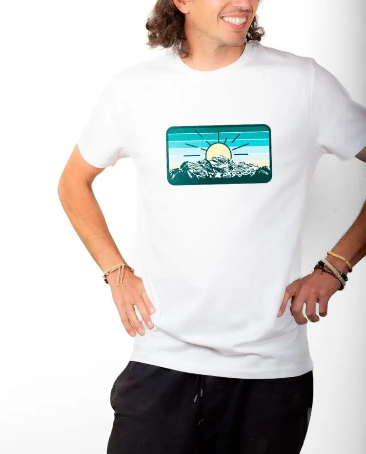 T shirt Homme Blanc Montagne Mont Blanc