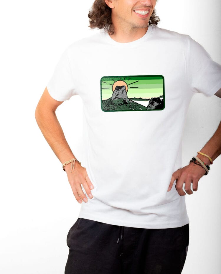 T shirt Homme Blanc Montagne Mont aiguille