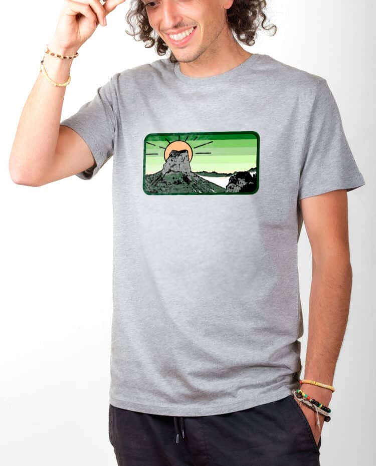 T shirt Homme Gris Montagne Mont aiguille