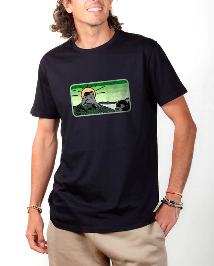 T shirt Homme Noir Montagne Mont aiguille