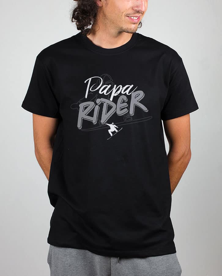 T shirt Homme Noir papa rider